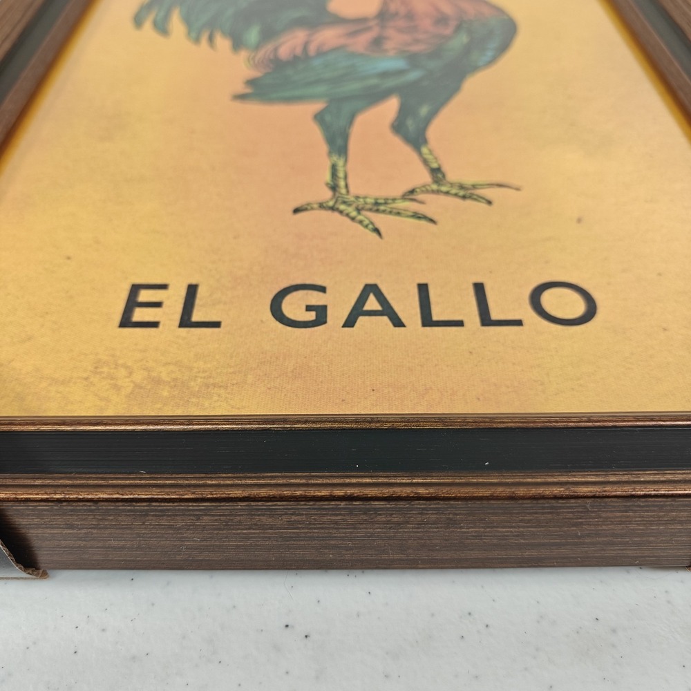 Sapna Shah El Gallo Loteria #1 Rooster Framed Wall Art 12x18" Mexican Decor NEW - Picture 6 of 11